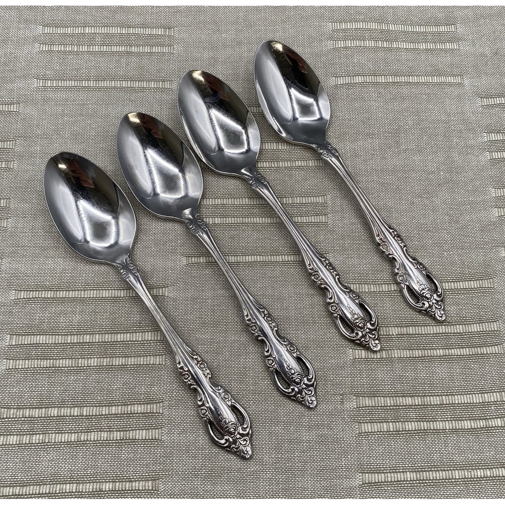 Oneida Community BRAHMS Teaspoons 4pcs Stainless Flatware Spoons 6"